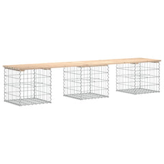 vidaXL Garden Bench Gabion Design 203x44x42 cm Solid Wood Pine 5