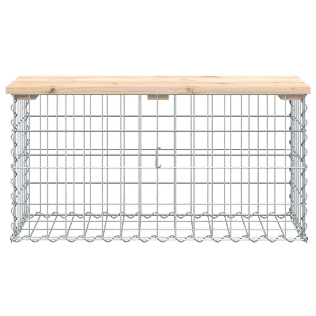 vidaXL Garden Bench Gabion Design 83x31.5x42 cm Solid Wood Pine 3