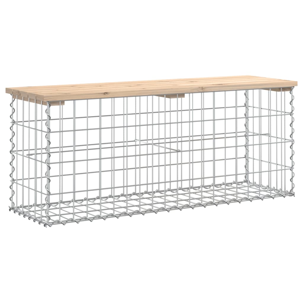 vidaXL Garden Bench Gabion Design 103x31.5x42 cm Solid Wood Pine 2