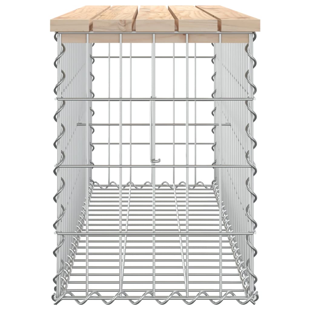 vidaXL Garden Bench Gabion Design 103x31.5x42 cm Solid Wood Pine 4