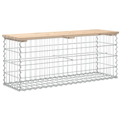 vidaXL Garden Bench Gabion Design 103x31.5x42 cm Solid Wood Pine 5