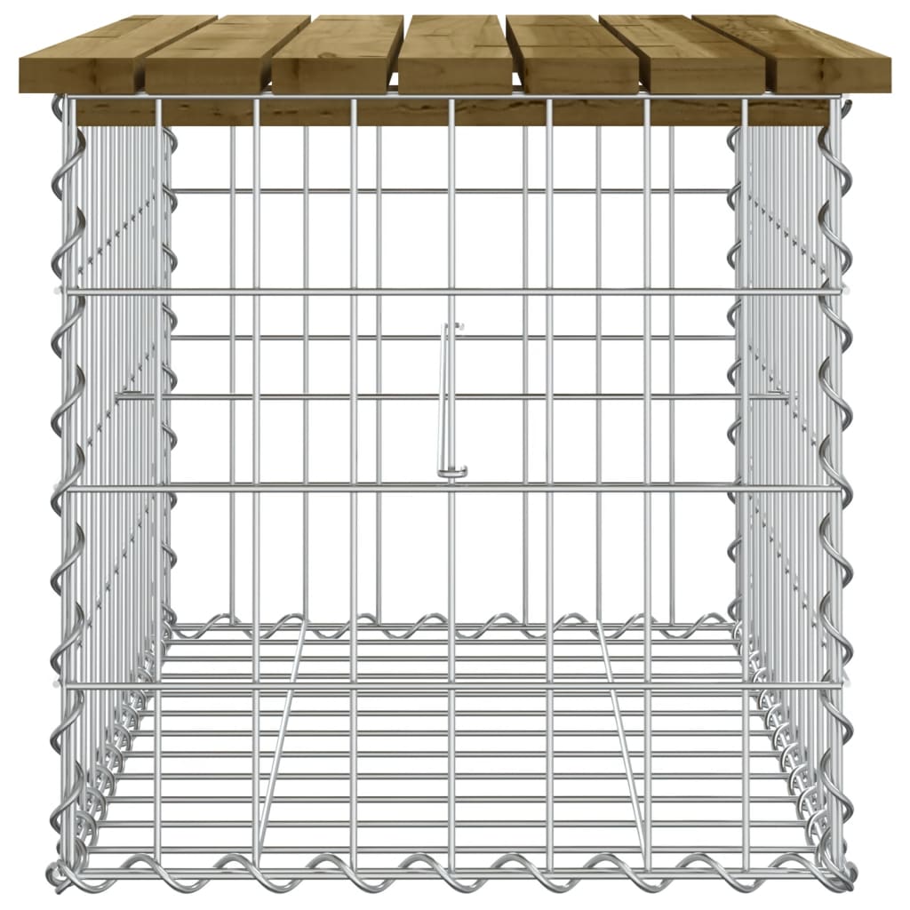 vidaXL Garden Bench Gabion Design 63x44x42 cm Impregnated Wood Pine 4