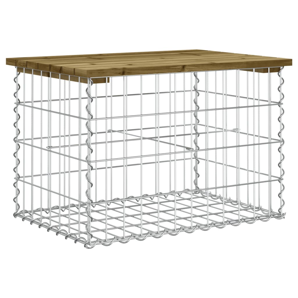 vidaXL Garden Bench Gabion Design 63x44x42 cm Impregnated Wood Pine 5