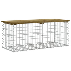 vidaXL Garden Bench Gabion Design 103x44x42 cm Impregnated Wood Pine 2