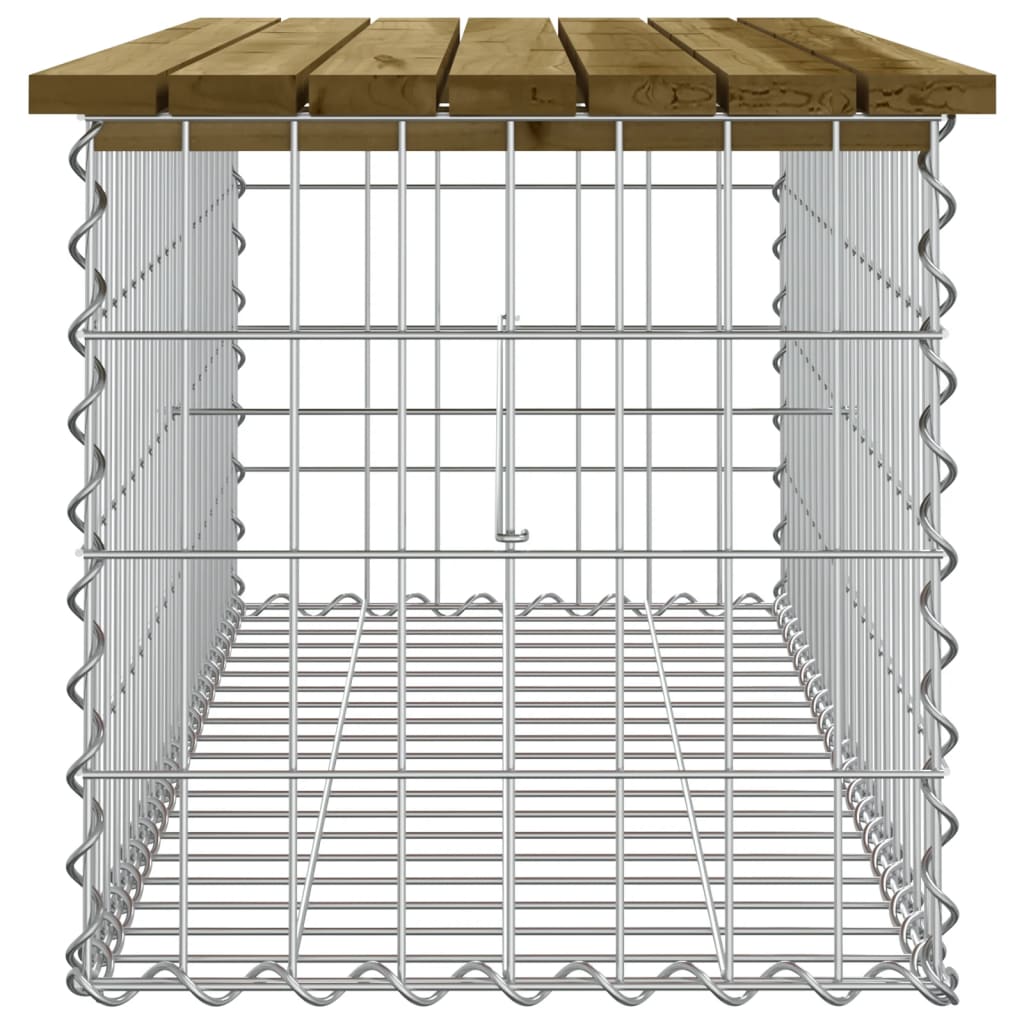 vidaXL Garden Bench Gabion Design 103x44x42 cm Impregnated Wood Pine 4