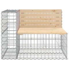 vidaXL Garden Bench Gabion Design 92x71x65.5 cm Solid Wood Pine 3