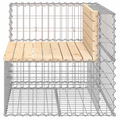 vidaXL Garden Bench Gabion Design 92x71x65.5 cm Solid Wood Pine 4