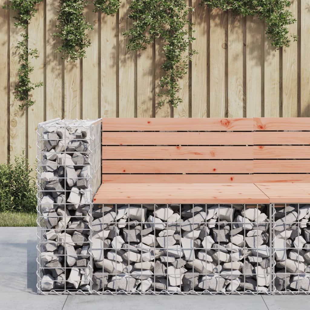 vidaXL Garden Bench Gabion Design 92x71x65.5 cm Solid Wood Douglas 1