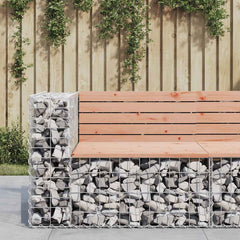 Garden Bench Gabion Design Solid Wood Pine in Natural Douglas