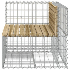 vidaXL Garden Bench Gabion Design 92x71x65.5 cm Impregnated Wood Pine 4