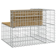 vidaXL Garden Bench Gabion Design 92x71x65.5 cm Impregnated Wood Pine 5