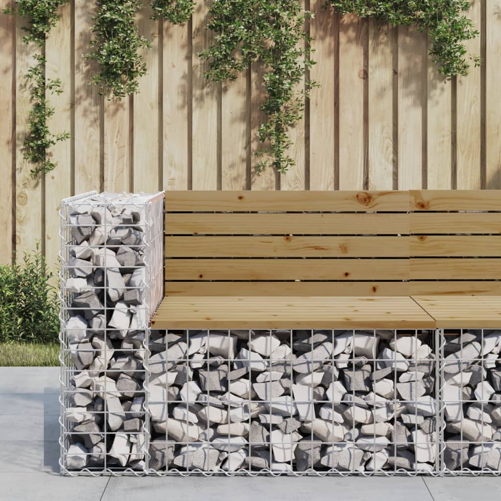 vidaXL Garden Bench Gabion Design 92x71x65.5 cm Impregnated Wood Pine 1