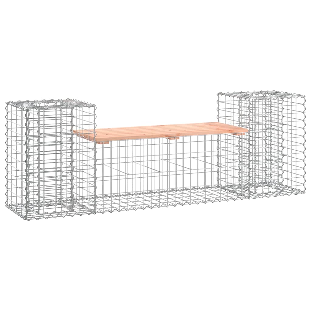 vidaXL Garden Bench Gabion Design 183x41x60.5 cm Solid Wood Douglas 2