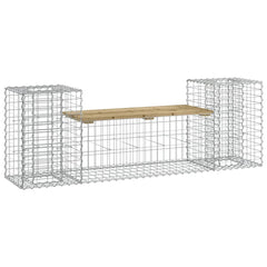 vidaXL Garden Bench Gabion Design 183x41x60.5 cm Impregnated Wood Pine 2