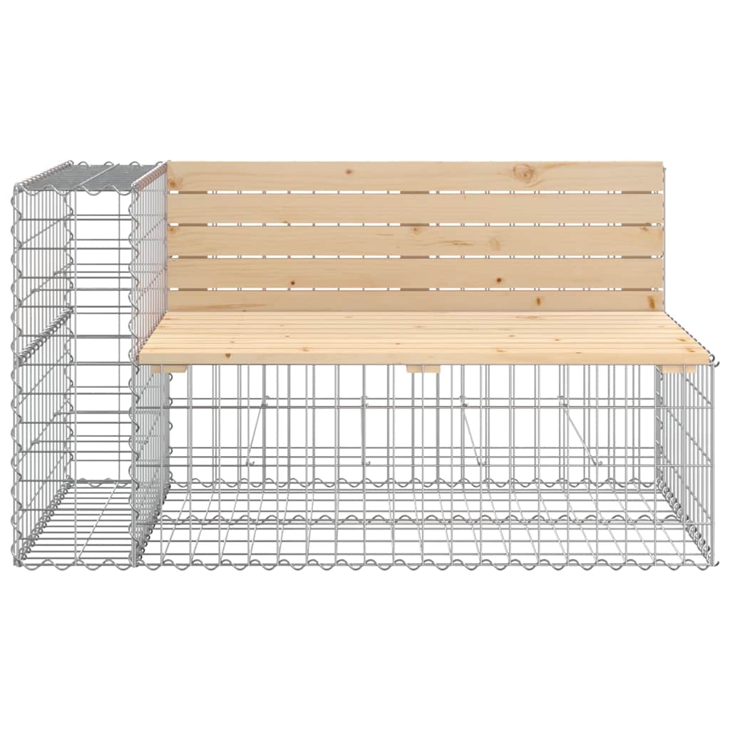 vidaXL Garden Bench with Gabion Basket Solid Wood Pine 4