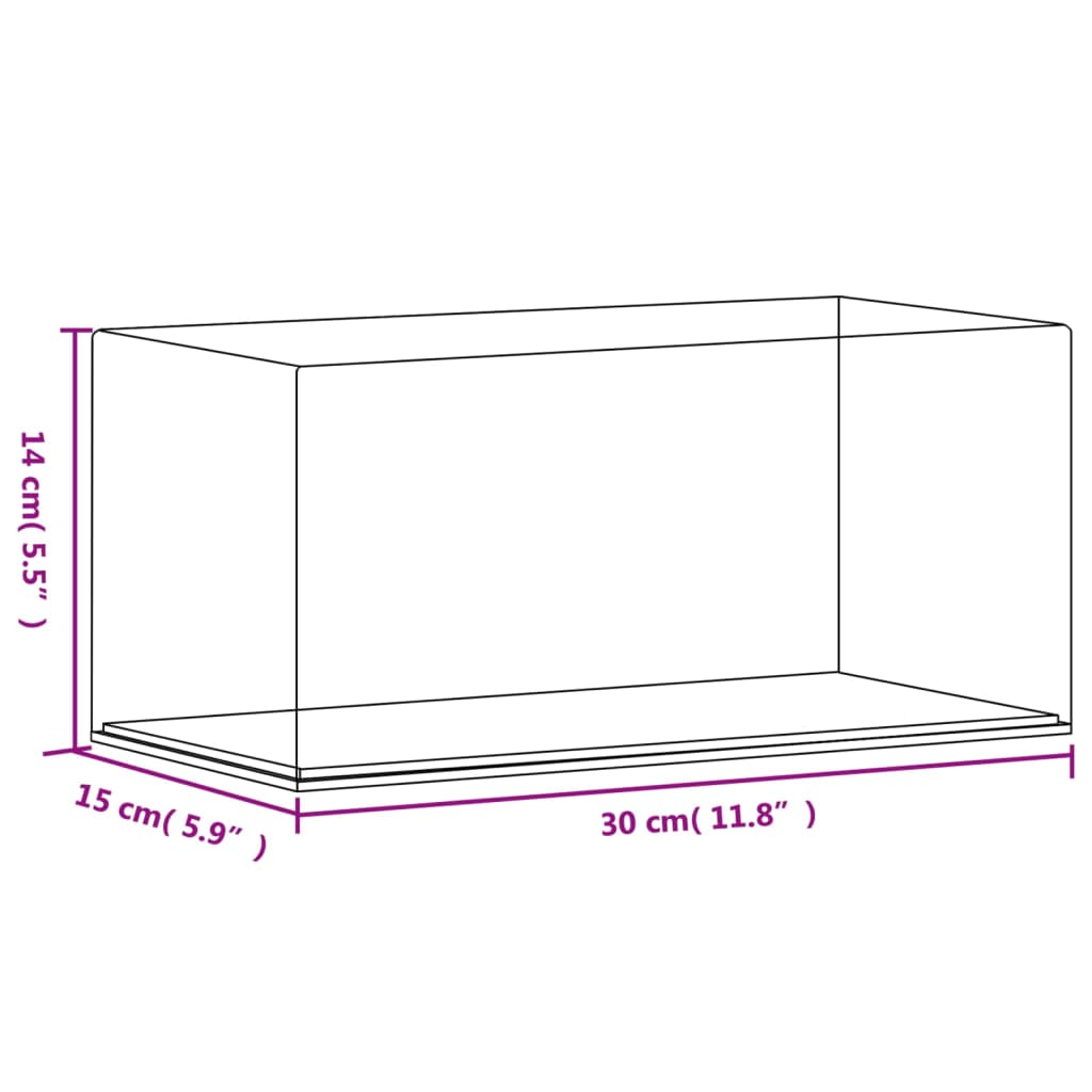 vidaXL Display Box Transparent 30x15x14 cm Acrylic 6