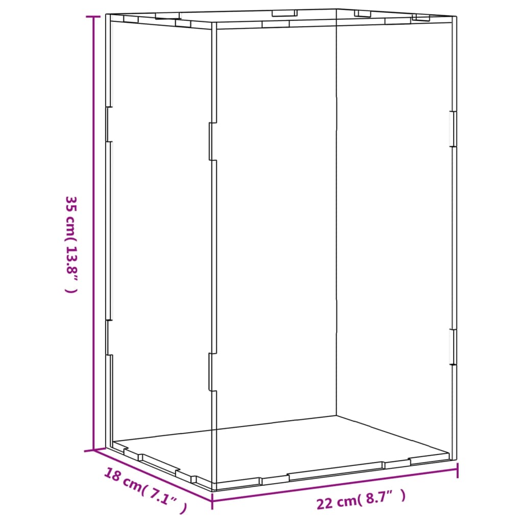 vidaXL Display Box Transparent 22x18x35 cm Acrylic 6