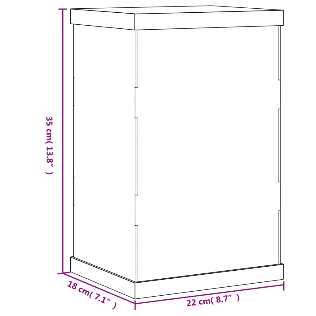 vidaXL Display Box Transparent 22x18x35 cm Acrylic 6