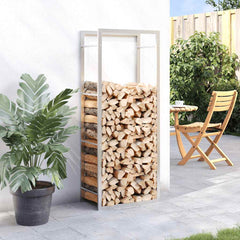 vidaXL Firewood Rack 50x28x132 cm Stainless Steel 3