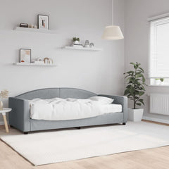 Day Bed 90x190 cm Fabric Light grey With mattress