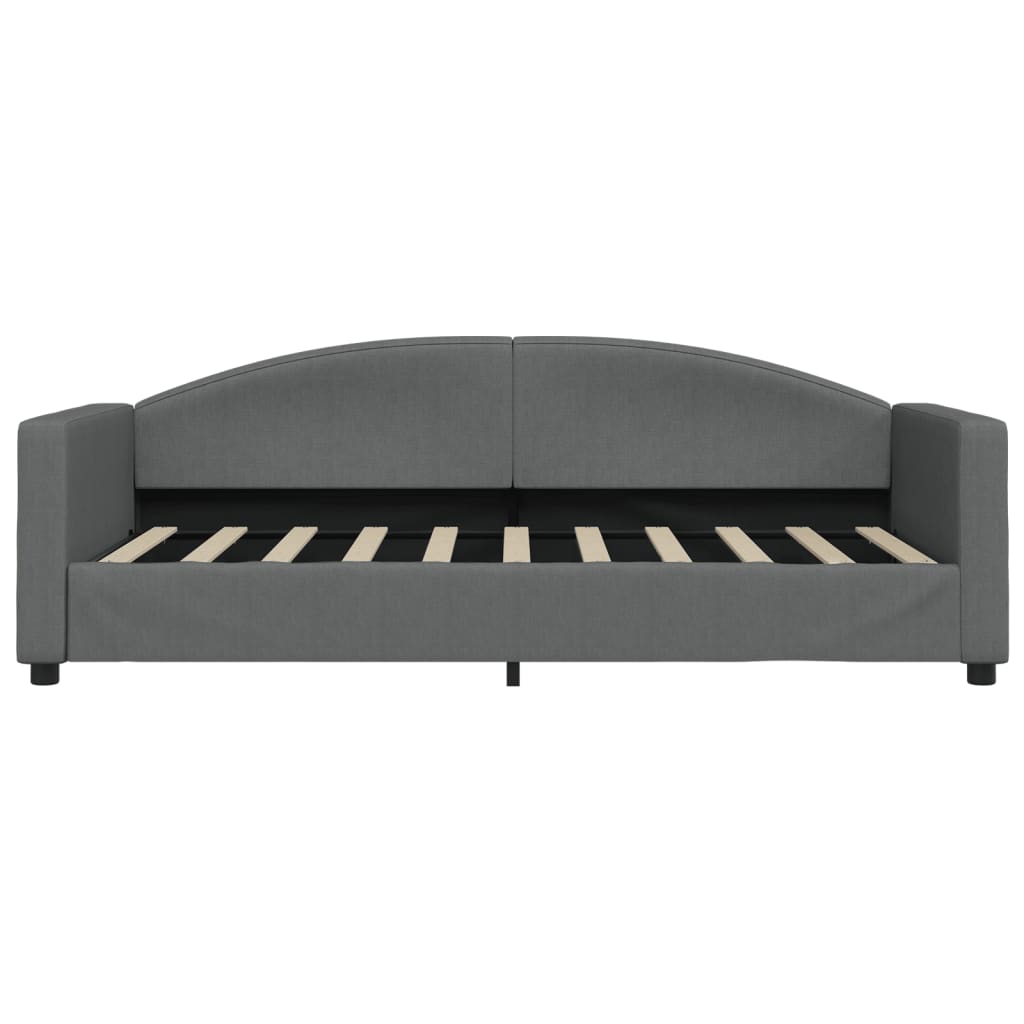 Day Bed 90x190 cm Fabric Dark grey With mattress