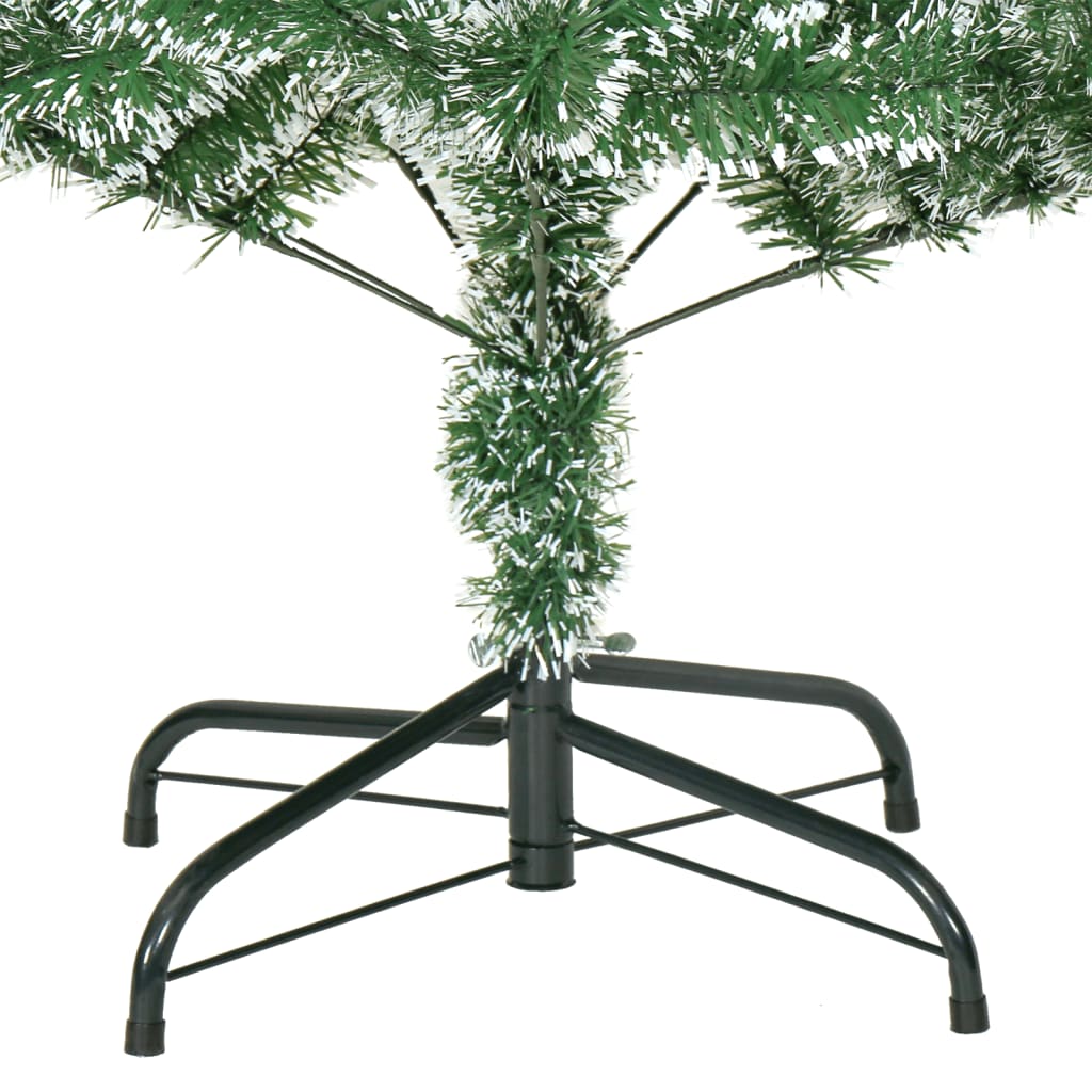 vidaXL Artificial Christmas Tree with Flocked Snow Green 210 cm 5