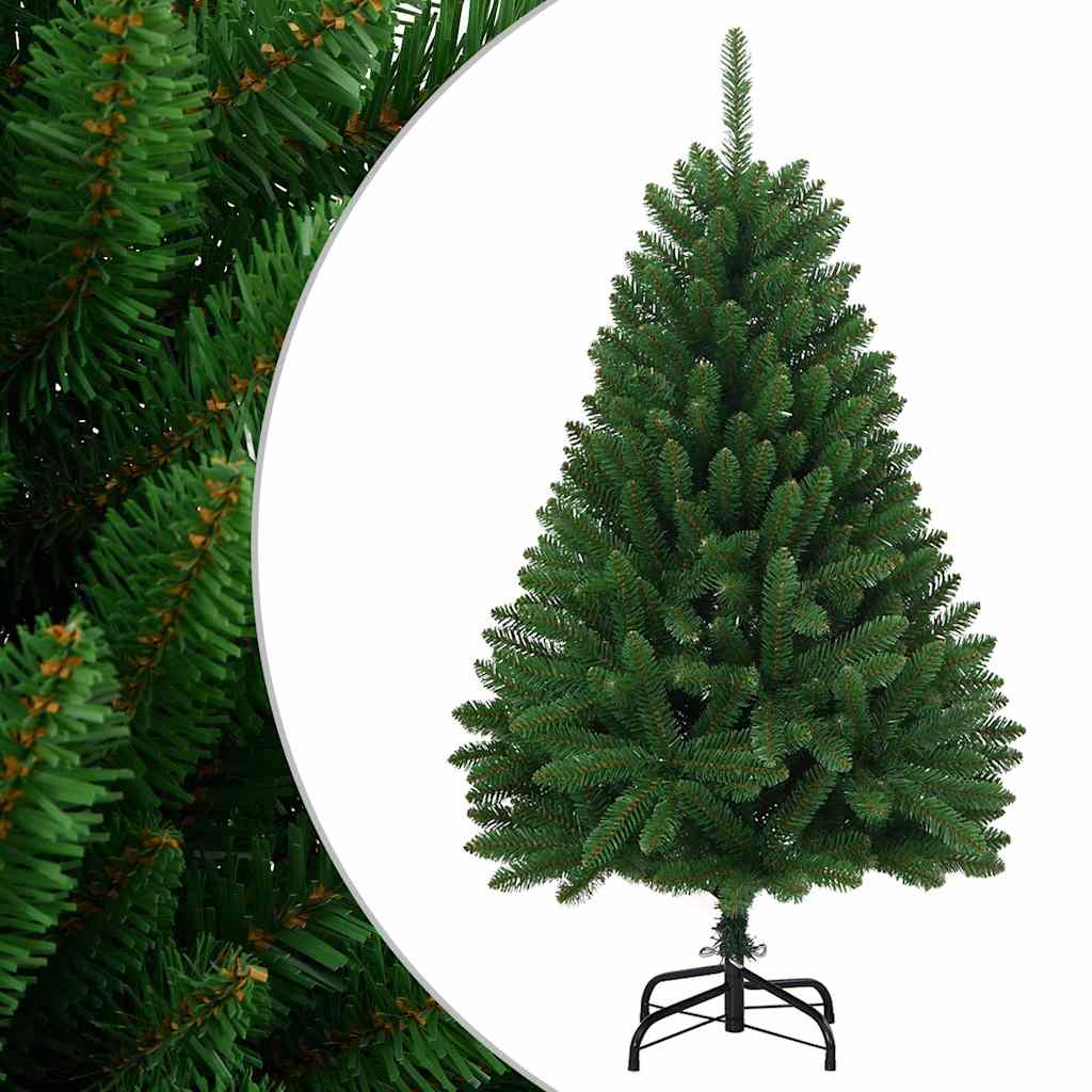 vidaXL Artificial Hinged Christmas Tree | Green | PVC, Metal | Foldable 1