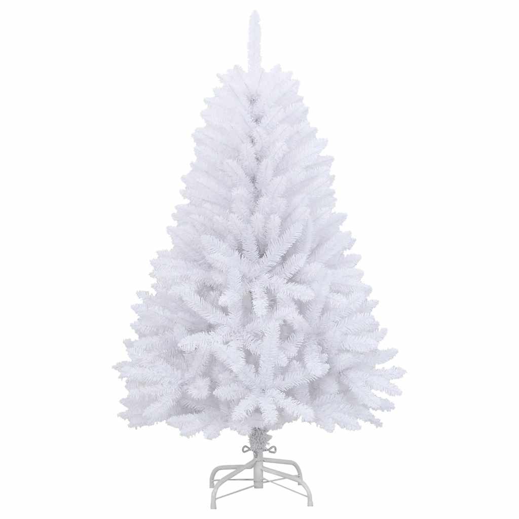 vidaXL Artificial Hinged Christmas Tree | White | PVC and Metal | Medium 2