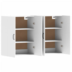 Wall Mounted Cabinets 2 pcs Engineered Wood Metal Black White