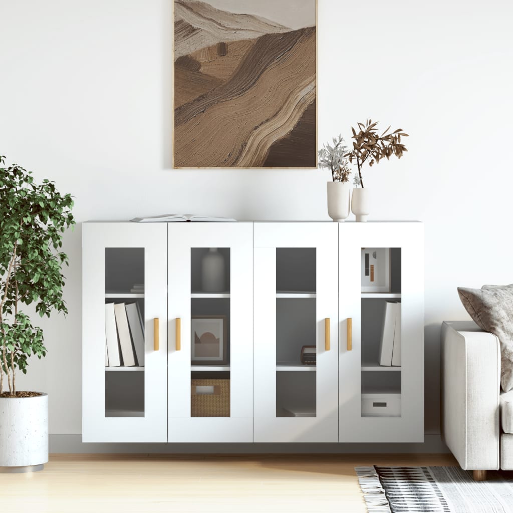 Wall Mounted Cabinets 2 pcs Engineered Wood White