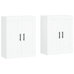Wall Mounted Cabinets 2 pcs Engineered Wood Tube Black White