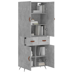 vidaXL Highboard Concrete Grey 69,5x34x180 cm Engineered Wood 3