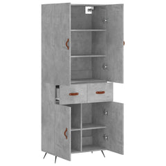 vidaXL Highboard Concrete Grey 69,5x34x180 cm Engineered Wood 4