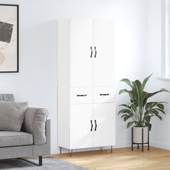 Highboard 69.5x34x180 cm Engineered Wood 2 Doors 2 Drawers White