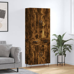 Highboard 69.5x34x180 cm Engineered Wood 2 Doors 2 Drawers Smoked oak