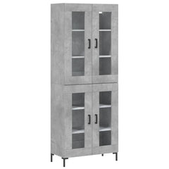 vidaXL Highboard Concrete Grey 69,5x34x180 cm Engineered Wood 2