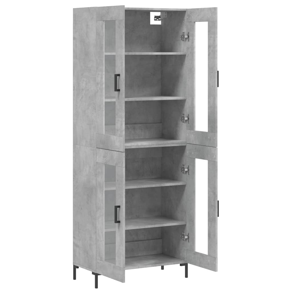 vidaXL Highboard Concrete Grey 69,5x34x180 cm Engineered Wood 3