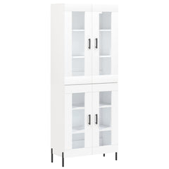 Highboard 69.5x34x180 cm Engineered Wood 2 Glass Doors White