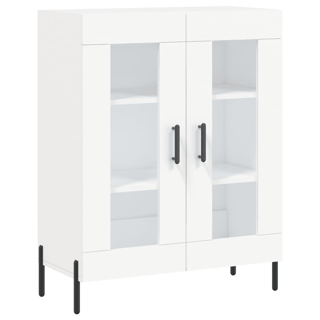 Highboard 69.5x34x180 cm Engineered Wood 2 Glass Doors White
