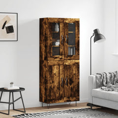 Highboard 69.5x34x180 cm Engineered Wood 2 Wood Doors Smoked oak