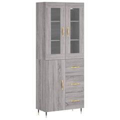 vidaXL Highboard Grey Sonoma 69,5x34x180 cm Engineered Wood 2