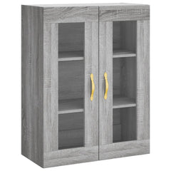 Highboard 69.5x34x180 cm Engineered Wood 1 Glass Door 3 Drawers Grey sonoma