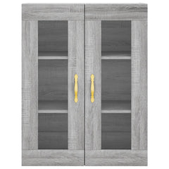 Highboard 69.5x34x180 cm Engineered Wood 1 Glass Door 3 Drawers Grey sonoma