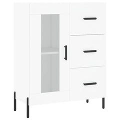 Highboard 69.5x34x180 cm Engineered Wood 1 Glass Door 3 Drawers White