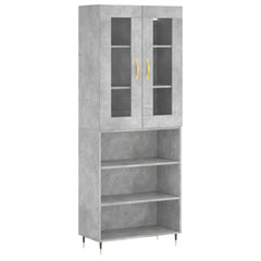 vidaXL Highboard Concrete Grey 69,5x34x180 cm Engineered Wood 2