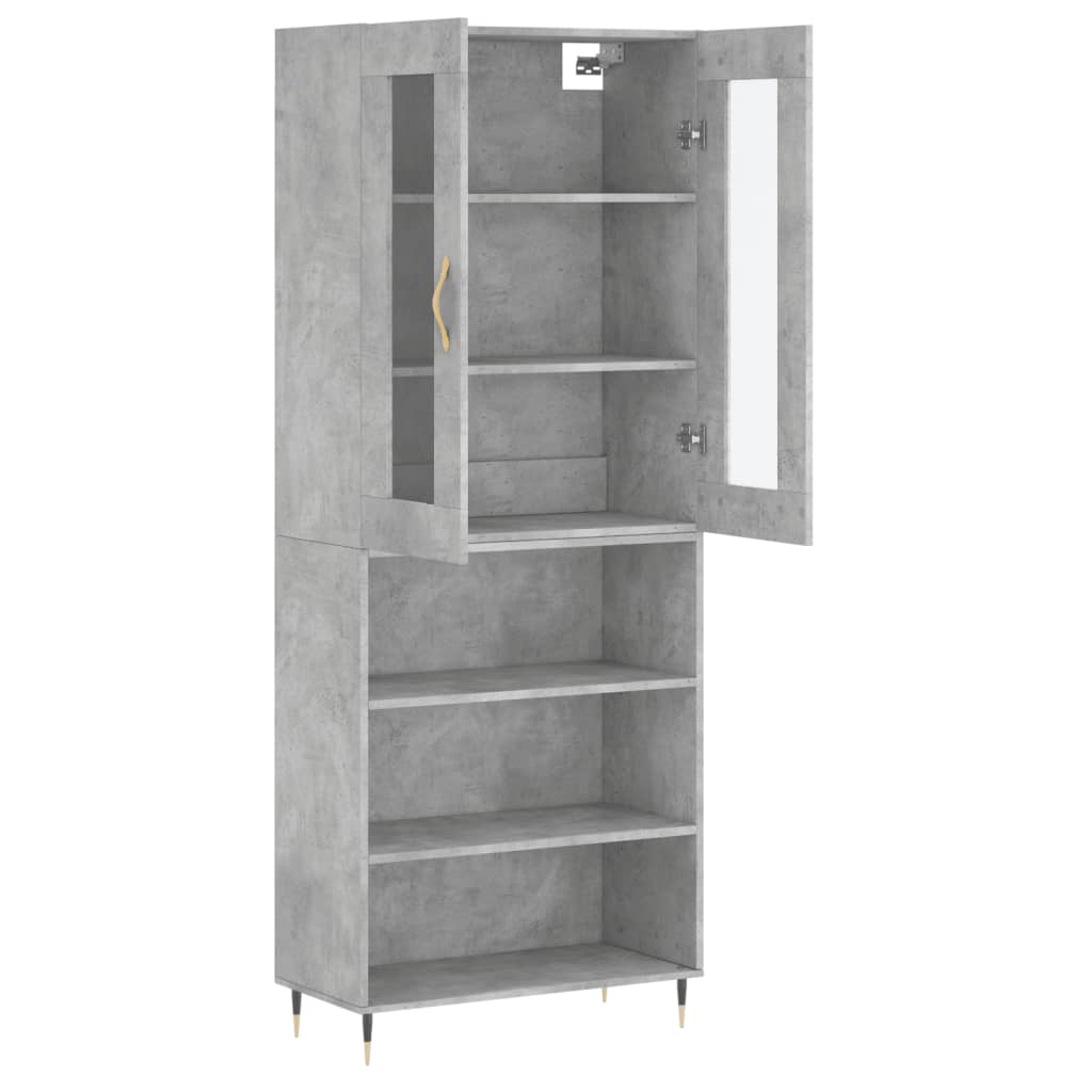 vidaXL Highboard Concrete Grey 69,5x34x180 cm Engineered Wood 4