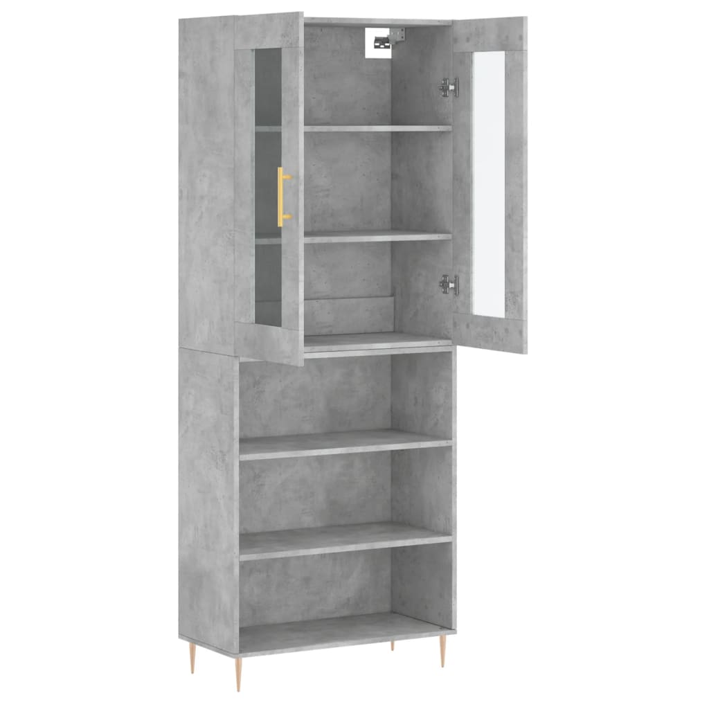 vidaXL Highboard Concrete Grey 69,5x34x180 cm Engineered Wood 3