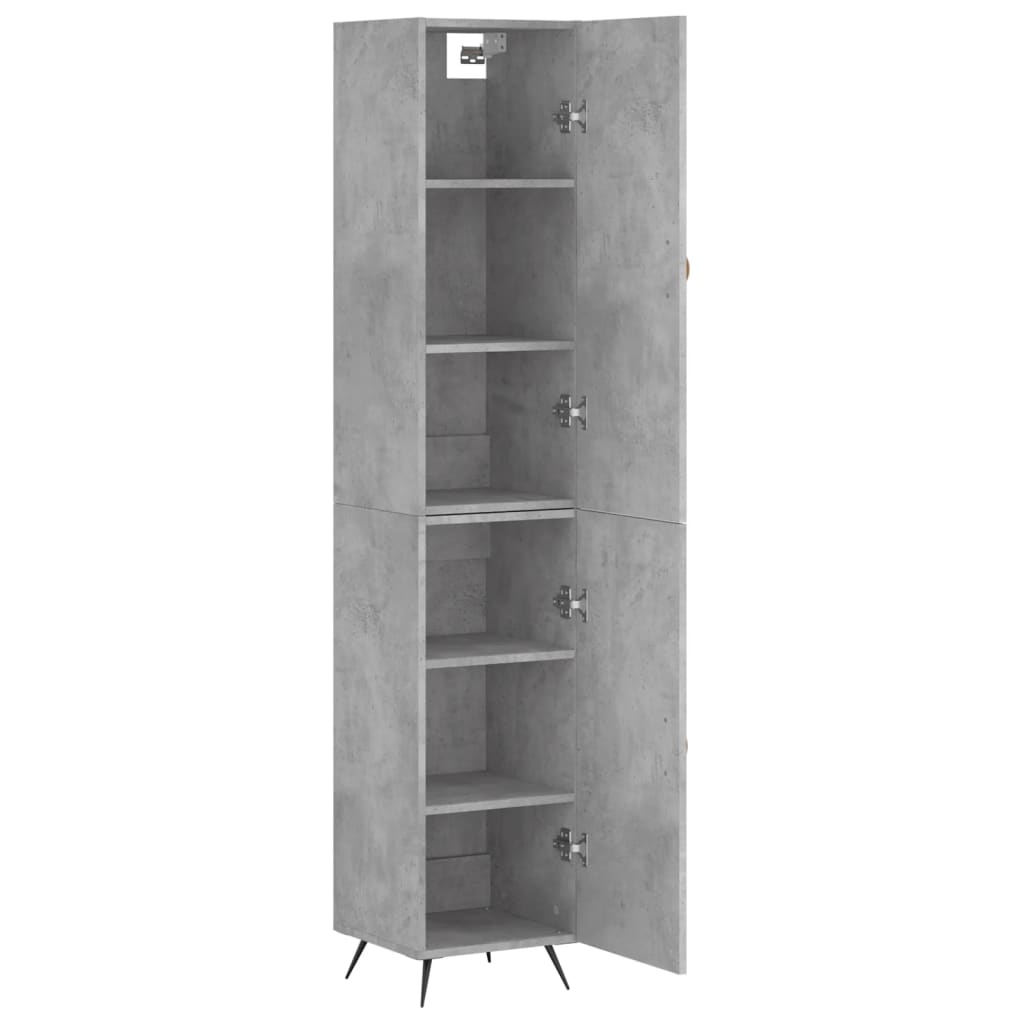 vidaXL Highboard Concrete Grey 34,5x34x180 cm Engineered Wood 3