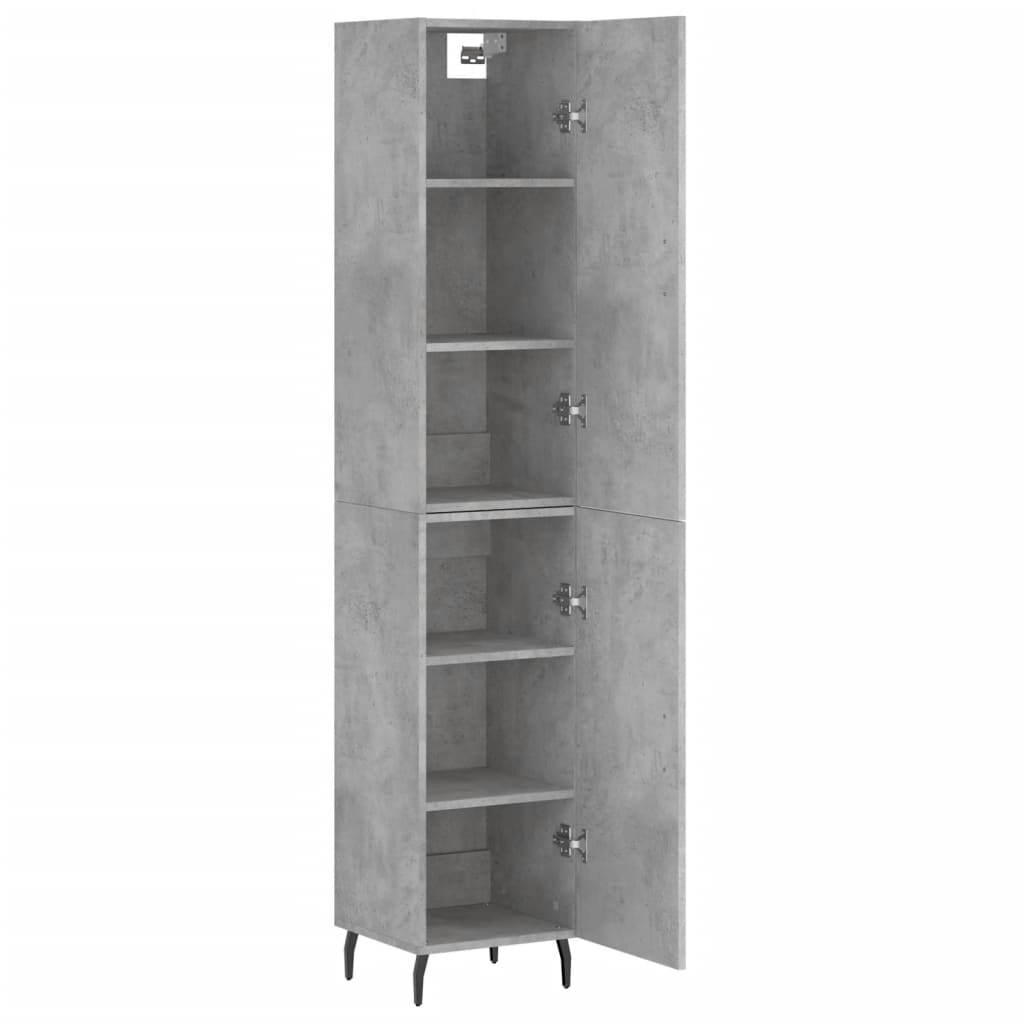 Highboard 34.5x34x180 cm Engineered Wood 1 Door Concrete grey