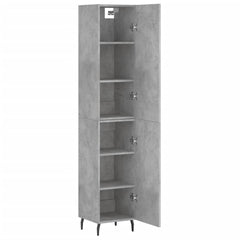 Highboard 34.5x34x180 cm Engineered Wood 1 Door Concrete grey